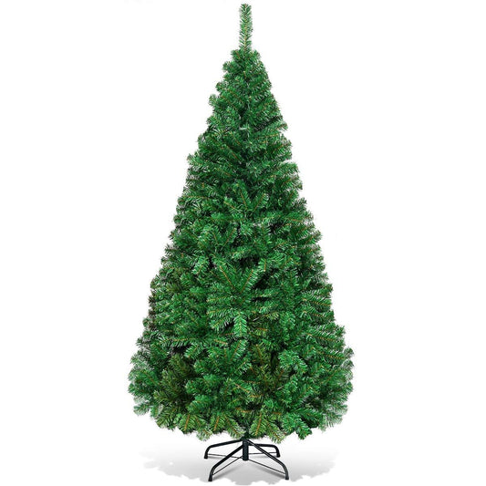Sapin De Noël Artificiel 150 CM Matériau PVC Avec Pied En Métal Excellente Stabilité Peu Encombrant, 350 Branches, Vert